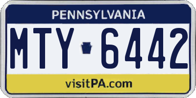 PA license plate MTY6442