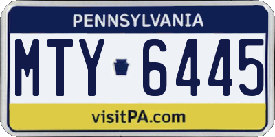 PA license plate MTY6445