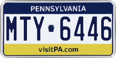 PA license plate MTY6446