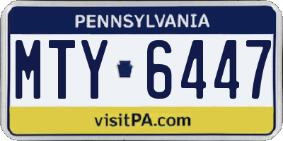 PA license plate MTY6447