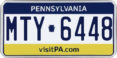 PA license plate MTY6448