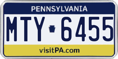 PA license plate MTY6455