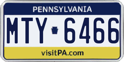 PA license plate MTY6466