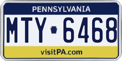 PA license plate MTY6468
