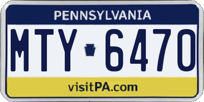 PA license plate MTY6470