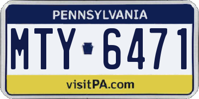 PA license plate MTY6471