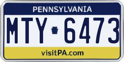 PA license plate MTY6473