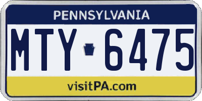 PA license plate MTY6475