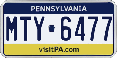 PA license plate MTY6477