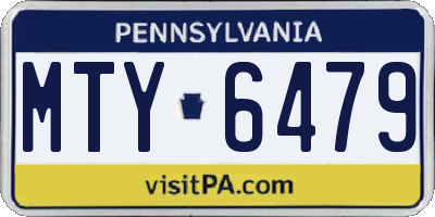 PA license plate MTY6479