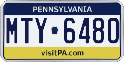 PA license plate MTY6480