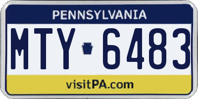 PA license plate MTY6483