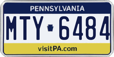 PA license plate MTY6484