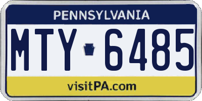 PA license plate MTY6485