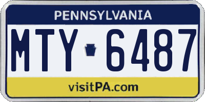 PA license plate MTY6487