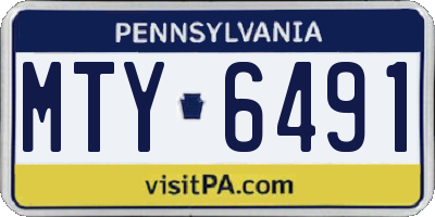 PA license plate MTY6491