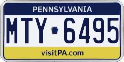 PA license plate MTY6495