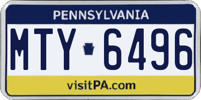 PA license plate MTY6496
