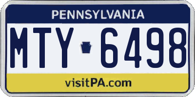PA license plate MTY6498