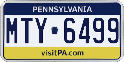 PA license plate MTY6499