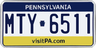 PA license plate MTY6511