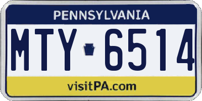 PA license plate MTY6514