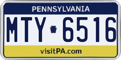 PA license plate MTY6516