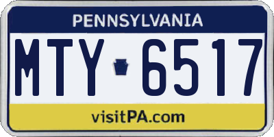 PA license plate MTY6517