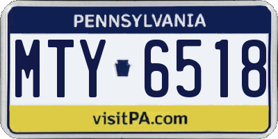 PA license plate MTY6518