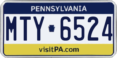 PA license plate MTY6524
