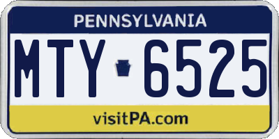 PA license plate MTY6525
