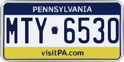 PA license plate MTY6530