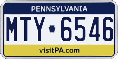 PA license plate MTY6546