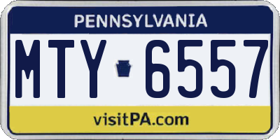 PA license plate MTY6557
