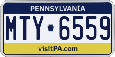 PA license plate MTY6559
