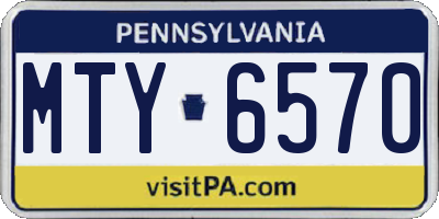 PA license plate MTY6570