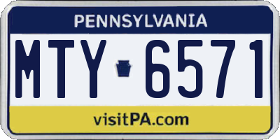 PA license plate MTY6571