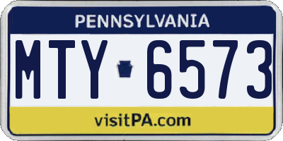 PA license plate MTY6573