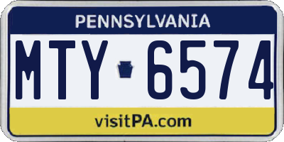 PA license plate MTY6574