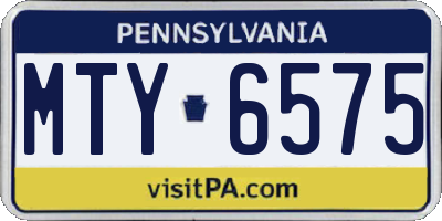 PA license plate MTY6575
