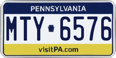 PA license plate MTY6576