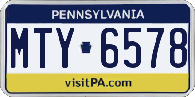 PA license plate MTY6578