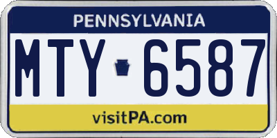 PA license plate MTY6587