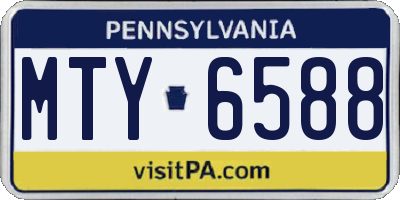 PA license plate MTY6588