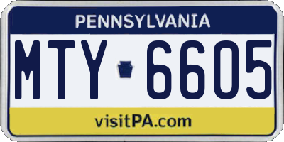 PA license plate MTY6605