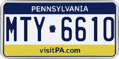 PA license plate MTY6610
