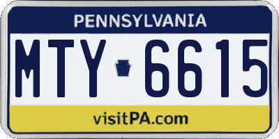 PA license plate MTY6615