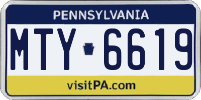 PA license plate MTY6619