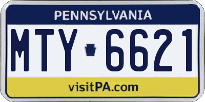 PA license plate MTY6621