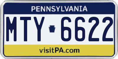PA license plate MTY6622
